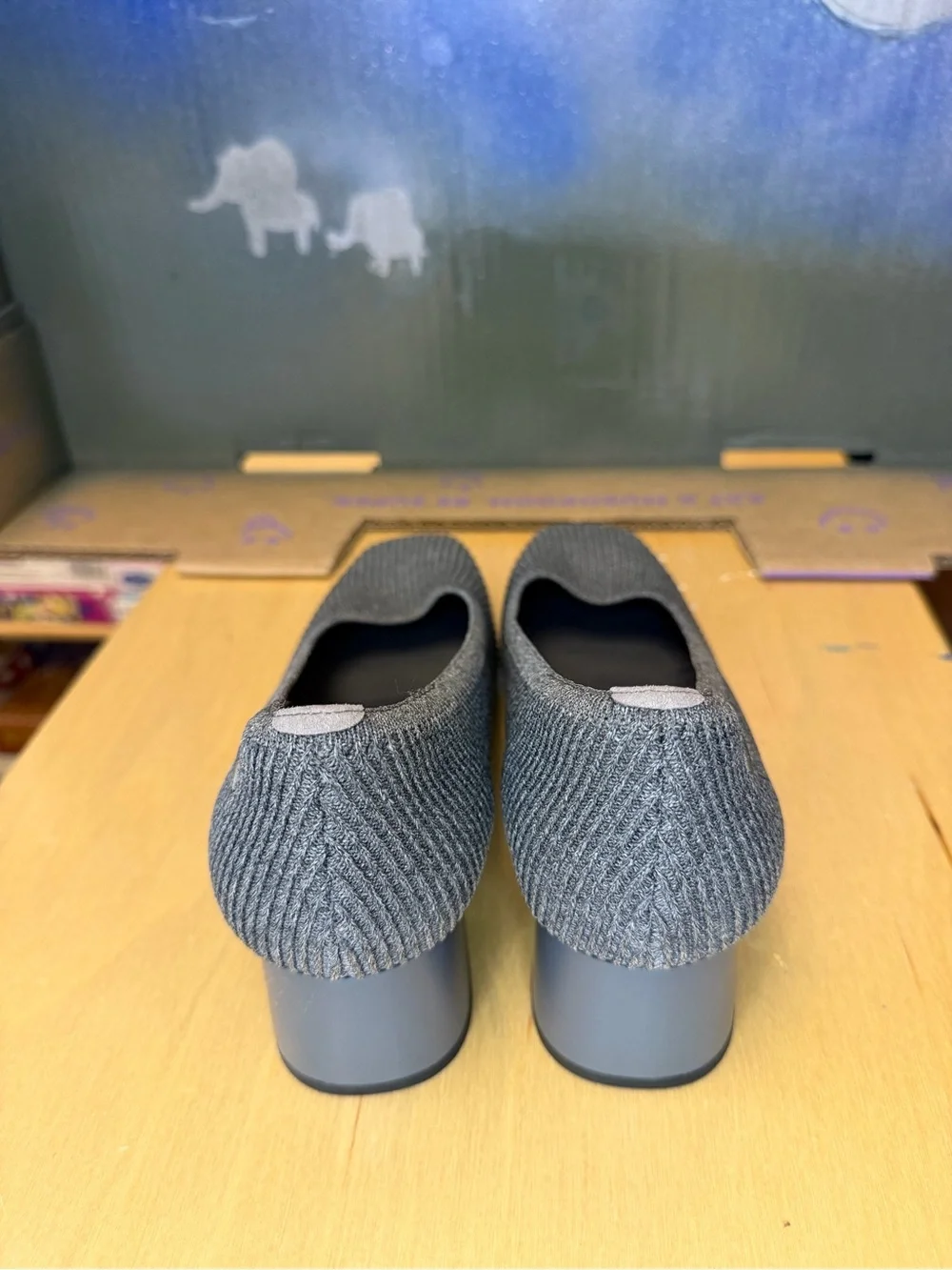 VIVAIA Women's Melody Gray Knit Square-Toe Heels